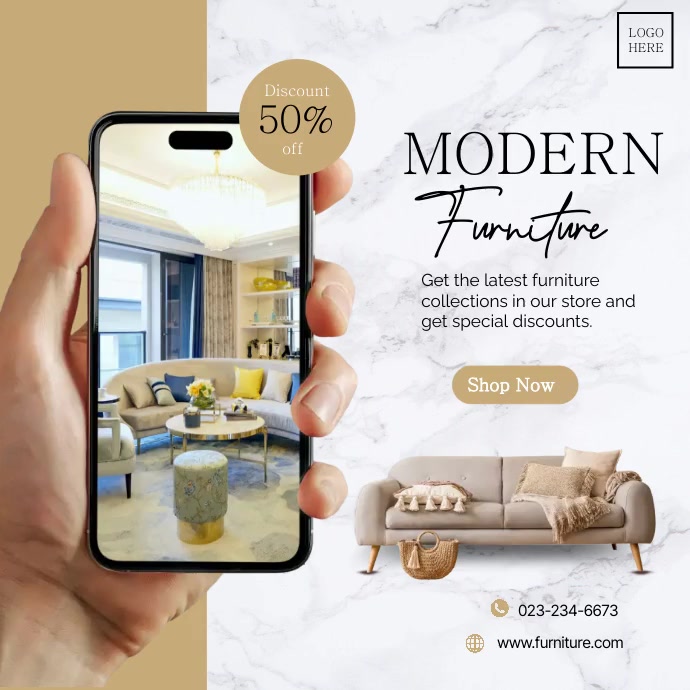 White Professional Modern Furniture Instagram Template PosterMyWall