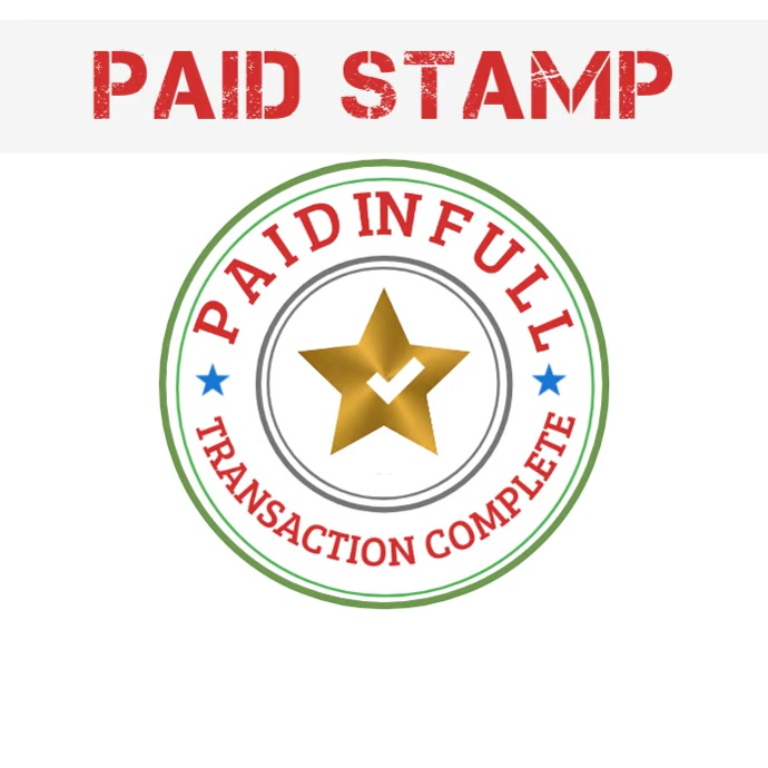 White Paid Stamp Square Template | PosterMyWall