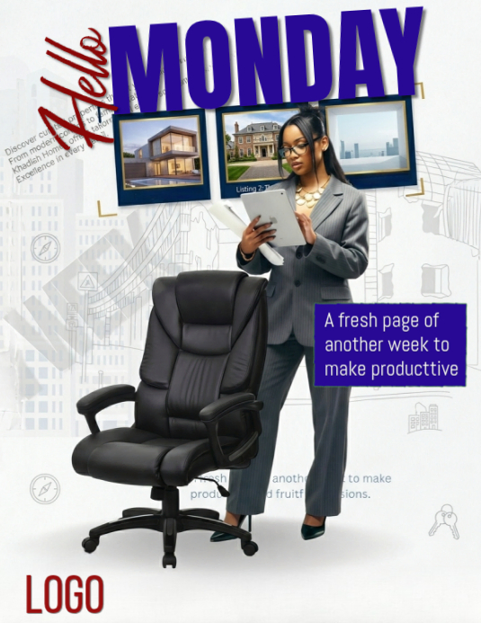 Modèle White Professional Monday Motivation Flyer | PosterMyWall
