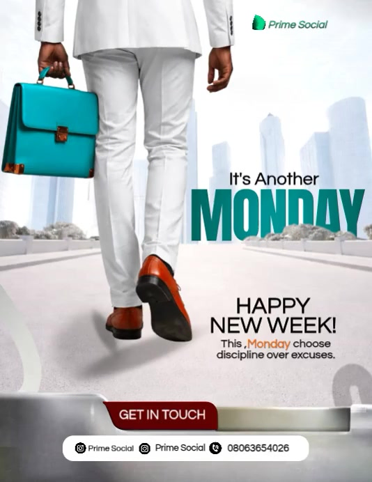 White Professional Monday Motivation Flyer Video Template | PosterMyWall