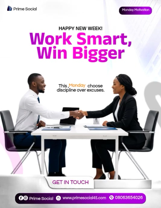 White Professional Monday Motivation Flyer Video Template | PosterMyWall