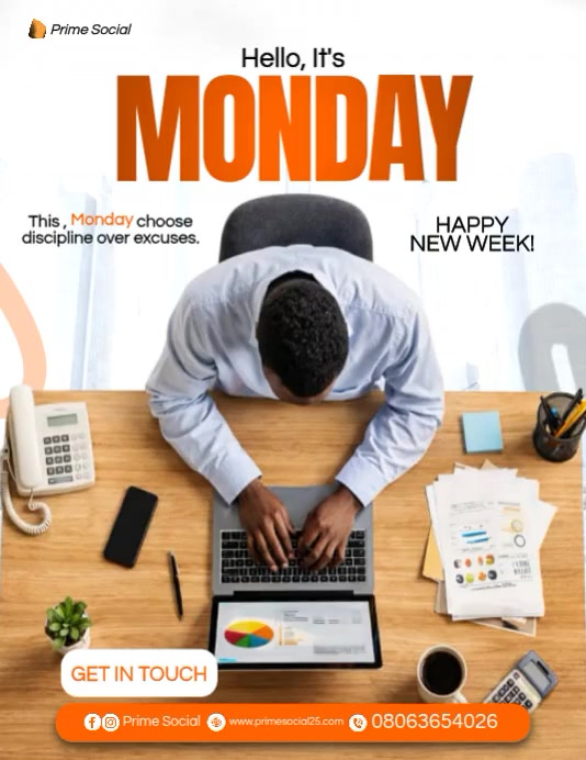 White Professional Monday Motivation Flyer Video Template | PosterMyWall