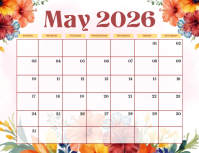 White Professional Monthly Calendar Flyer Folder (US Letter) template