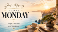 White Motivational Monday งานแสดงผลงานแบบดิจิทัล Template