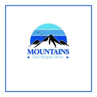 White Professional Mountains Logo, Mountains Logo, Adventure Logo, Adventure Club Logo, Mountains Hi template