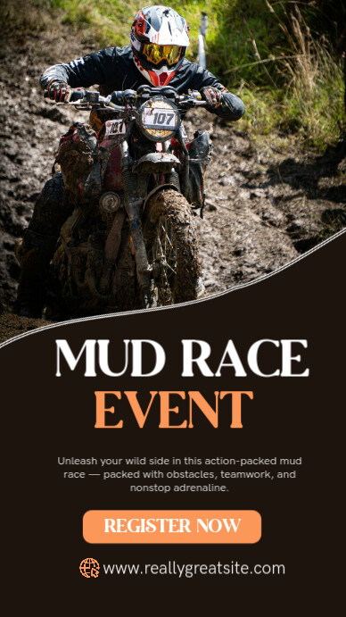 White Professional Mud Run Event Poster Template Instagram Story Indaba yaku-Instagram