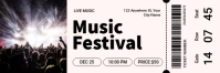 White Professional Music Festival Ticket Twitter Banner template