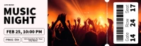 White Professional Music Night Ticket Twitter Banner template