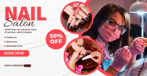 White Professional Nail Salon Facebook Shared template