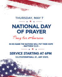 White Professional National Day of Prayer Instagram Portrait template