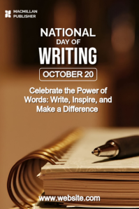 White Professional National Day Of Writing  Poster template