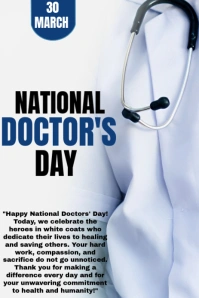 White Professional National Doctor's Day Pinterest Graphic template