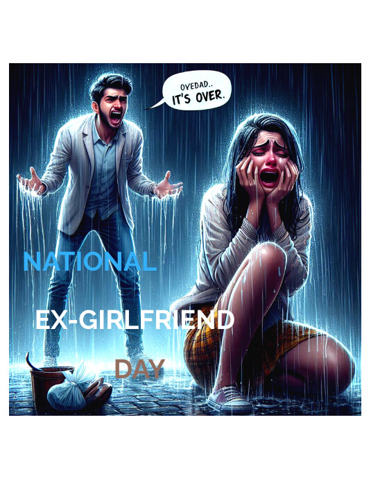 White Professional National Ex-girlfriend Day Flyer (Letter pang-US) template