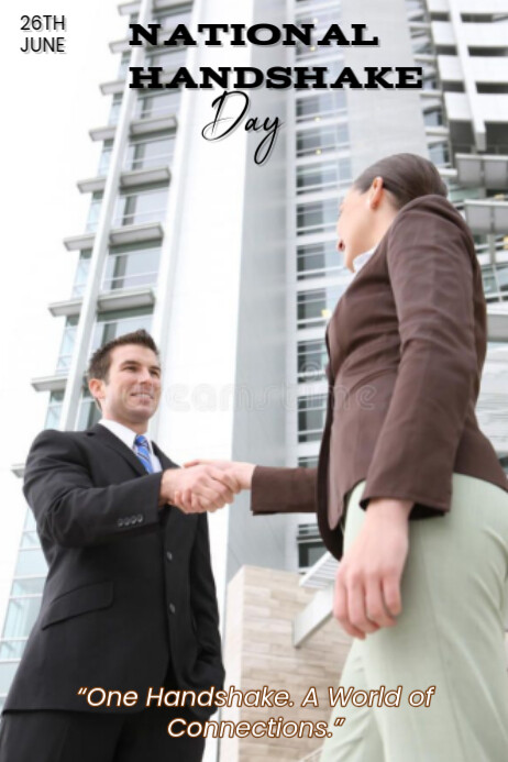 Copy of White Professional National Handshake Day Poster | PosterMyWall