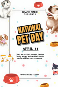 Blanc White Professional National Pet Day  Poster Poster Template