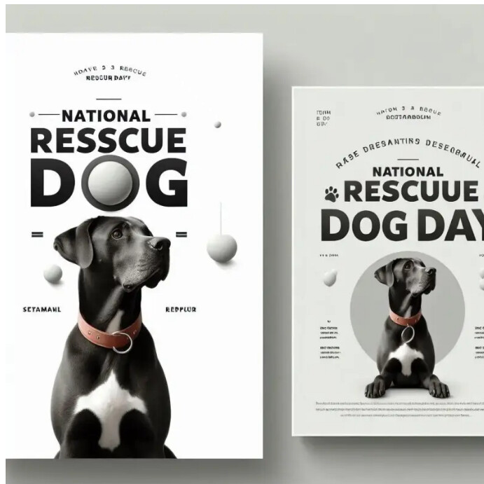 Copy of White Professional National Rescue Dog Day In | PosterMyWall