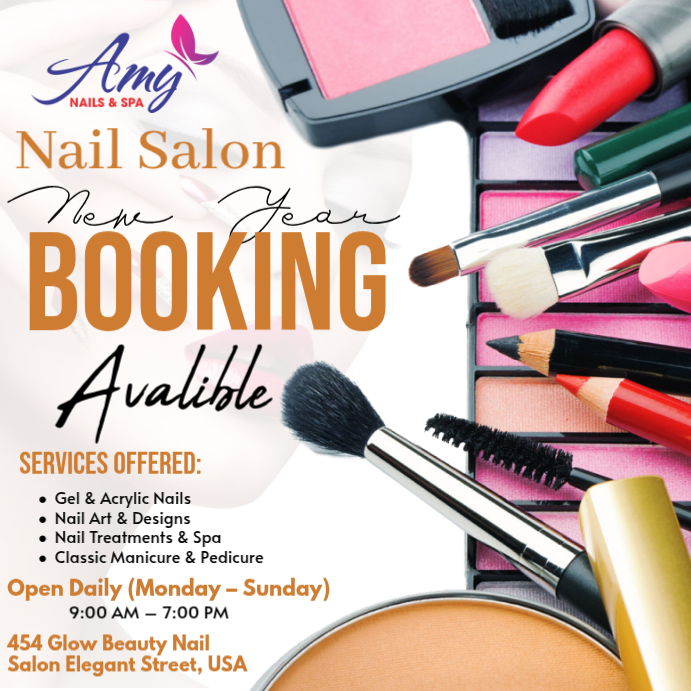 White Professional New Year Booking Flyer Instagram Post Template ...