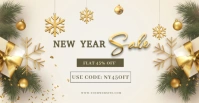 White Professional New Year Sale  Facebook Event Cover template