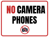 Hvid No Camera Phones Sign Volante Template