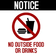 White Professional No Foods And Drinks Allowe Instagram Post template