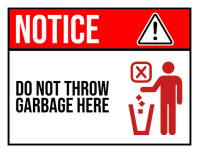 White Professional Notice Do Not Through Garbage Here Flyer (us Letter) template