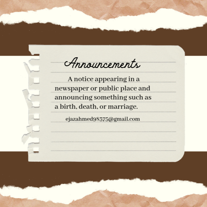 White Professional Notice / Notification / Announcement Instagram Post template