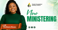 White Professional now ministering Church Event flyer Promotion Facebook Shared Image template