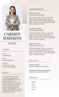 White Professional Nursing Resume US Legal template
