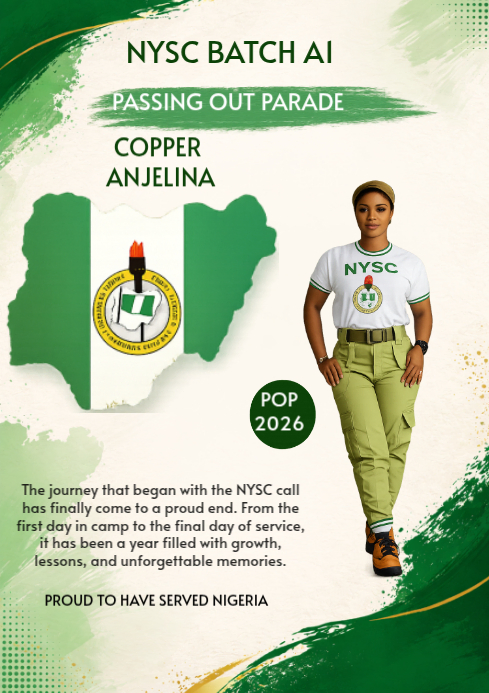 White Professional NYSC Passing Out Parade A4 Template | PosterMyWall
