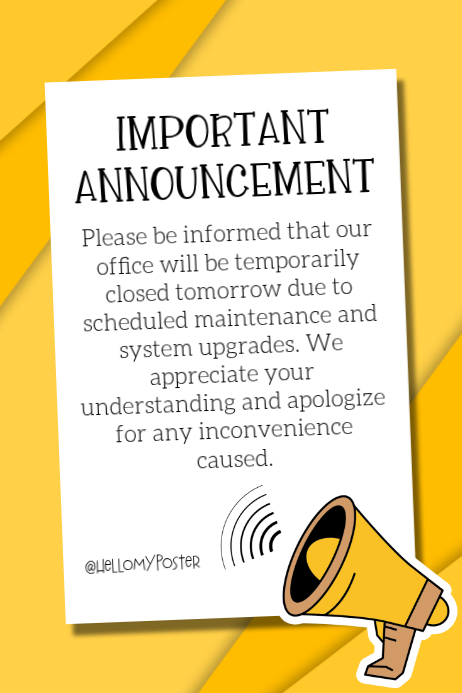 Office Closure Announcement Template | PosterMyWall