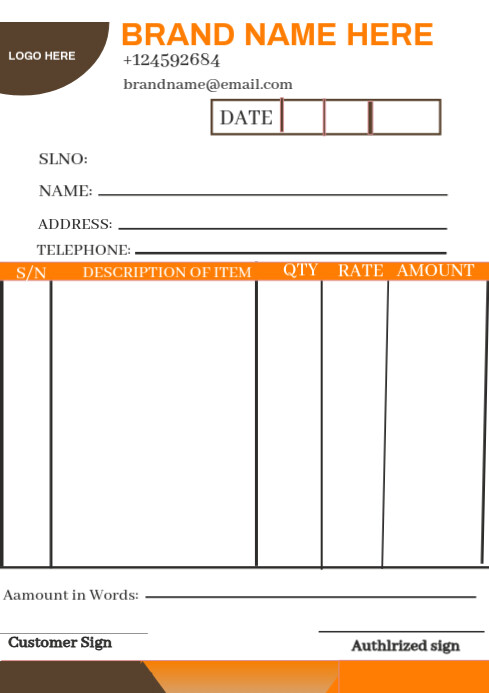 White Professional Official Invoice A4 template