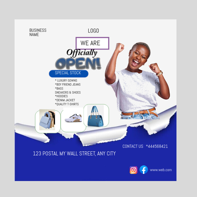 Copy of White Professional Officially Open For Business Ad Instagram ...