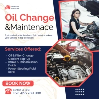 White Professional  Oil Change Services Flyer Template Instagram Post