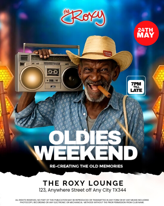 White Professional Oldies Weekend Flyer Instagram Portrait Template ...