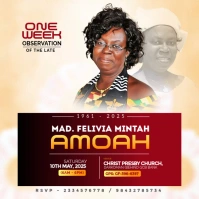 White Professional One Week Funeral Flyer Instagram Post template