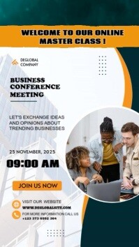 White Professional Online Business Conference Meeting  Instagram Story Indaba yaku-Instagram template