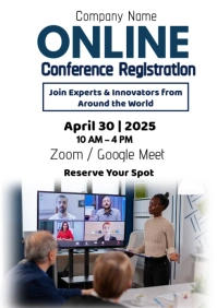 White Professional Online Conference Registration A1 template