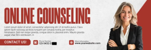 White Professional Online Counseling Twitter Banner template