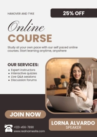 White Professional Online Course A1 template