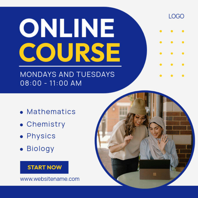 White Professional Online Course Instagram Post template