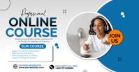 White Online Course Promotion Imagem partilhada do Facebook Template