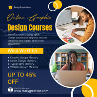 Purple Graphic Design Courses Instagram Post Template