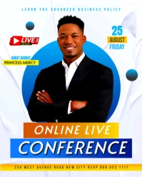 White Professional Online Live Virtual Conference Web Zoom Meeting Video Webinar Advertisement Flyer Instagram Portrait template