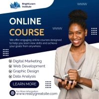 White Professional Online Training  Square (1 template