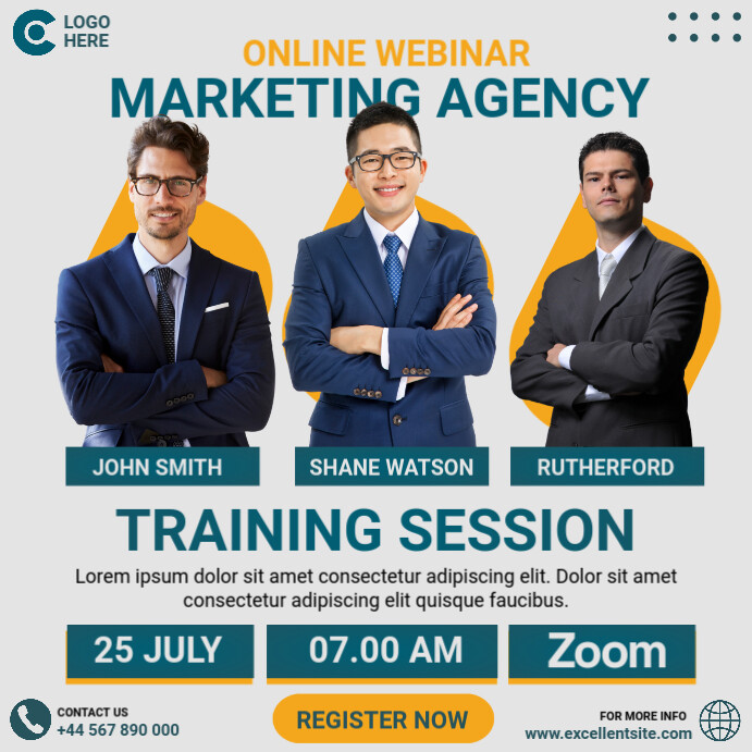 White Professional Online Webinar Marketing Agency Instagram Post template