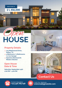 White Professional Open House Poster Template – Real Estate Property Viewing A2