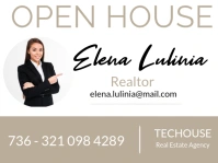 White Professional Open House Real Estate Agent Card Yard Sign Tanda Halaman template