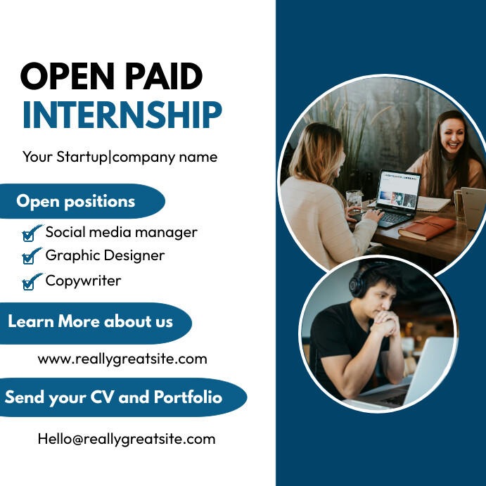 White Professional Open Internship Instagram Template | PosterMyWall