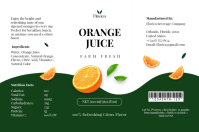 White Orange Juice Label Label Template - Page 1