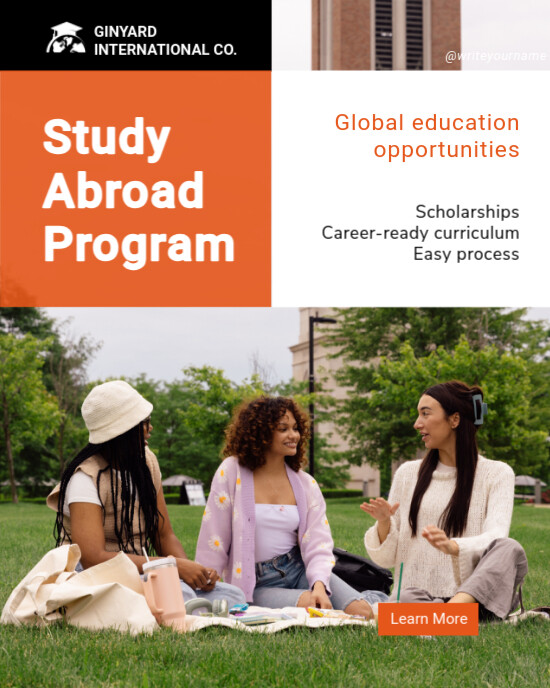 White Professional Orange White Bright Modern Graduation Program Instagram Post story Poster Flyer template